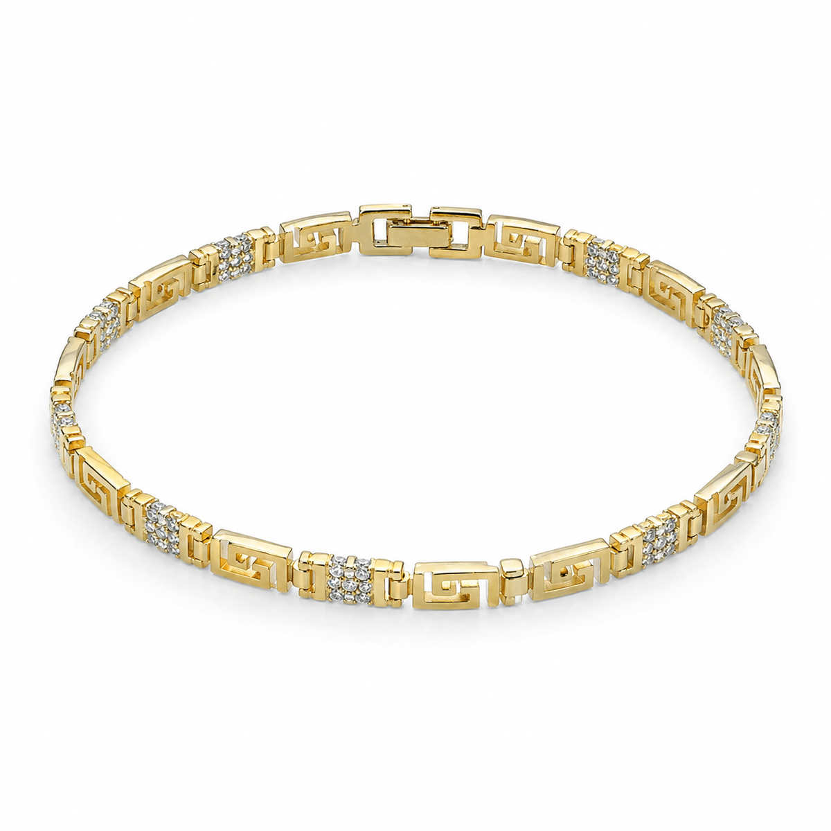 Belora Gold Geometrik Taşlı Bileklik